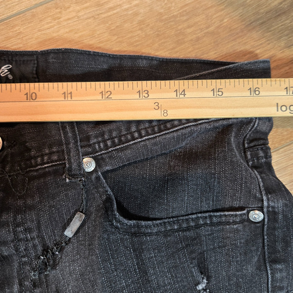 True Luck Black Distressed Stretch Denim Jeans Men’s 36x30 Punk Hip Hop Retro - Picture 6 of 12